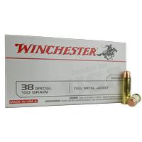 Winchester White Box .38Spl 130 Grain Full Metal Jacket 50 Round Box