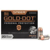 Speer Gold Dot .380 Acp 90 Grain Hollow Point, 20 Rounds