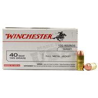 Winchester White Box .40S&W 165 Grain FMJ 100 Round Box
