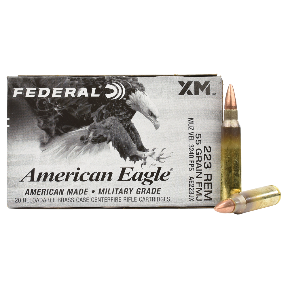 American Eagle .223 Rem 55 Grain FMJ BT 20 Rounds