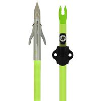 Muzzy Bowfishing Classic Chartreuse Fish Arrow w/ Iron 3-Barb, Nock, Bottle Slide Installed