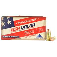 Winchester USA Valor 45ACP 230 Grain FMJ 100 Rounds