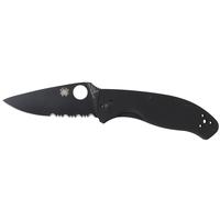 Spyderco Tenacious, Black Blade Combo Edge, Black Handle